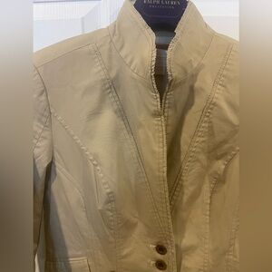 Michael Kors high neck tan Blazer small army military look utility jacket